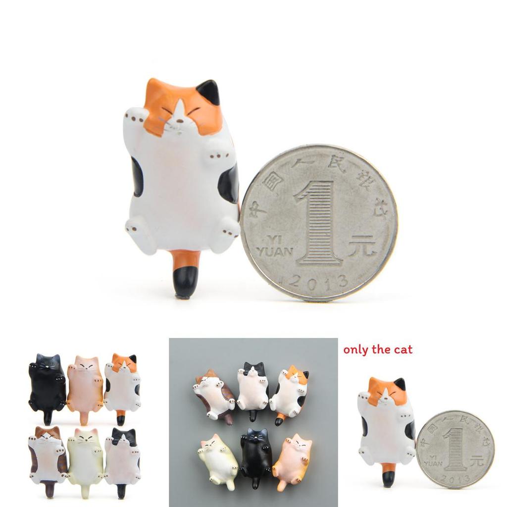Niedliches Cartoon Schlafendes Dickes Katze Mini Modell Ornamente Set Dekoration Zubehör Für Küchenorganisator Und Geschenk