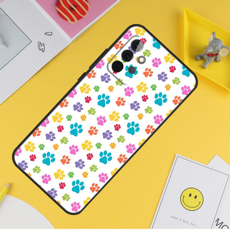 Cat Dog Paws Case For Samsung Galaxy A53 A33 A23 A13 A06 A56 A16 A36 A55 A35 A17 A54 A34 A14 A52 A32 A15