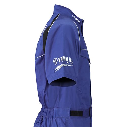 Yamaha Motor (Yamaha) YAMAHA RACING Mechanic Suit, Short Sleeve, YR8002, Blue, Size L, 90792-Y188L