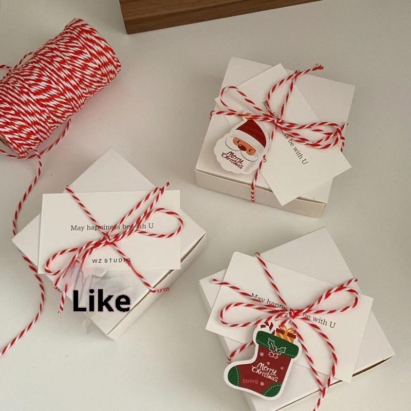 100M X 2mm Bavlněné Šňůrky Červená Zelená Bílá Smíšené Barvy Šňůrka na Štítky Provázek Nit DIY Stuha na Balení Dárků Vánoční Dekorace