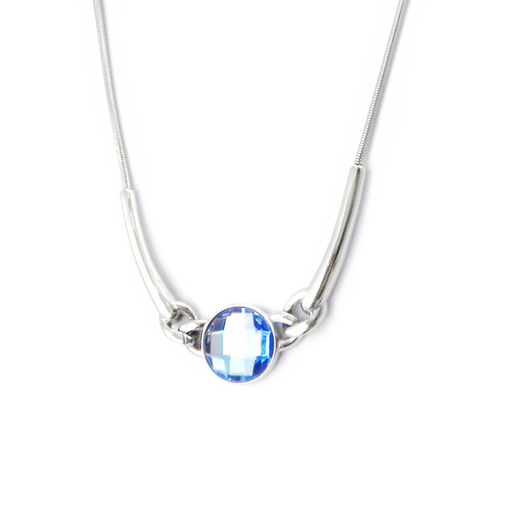 Altesse [I2881] - Tanzanite Blue 'Calypso' Steel Necklace