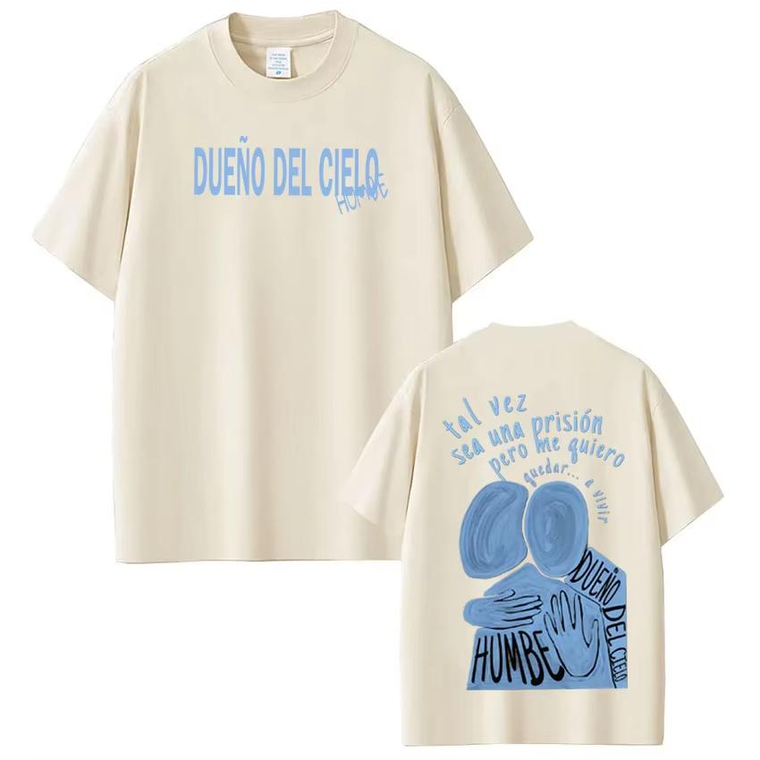 Dueno Del Cielo Tour 2026 Singer Humbe Print Tees Men Women Fashion T Shirt Summer Cotton High Quality Fashion Casual Tshirts