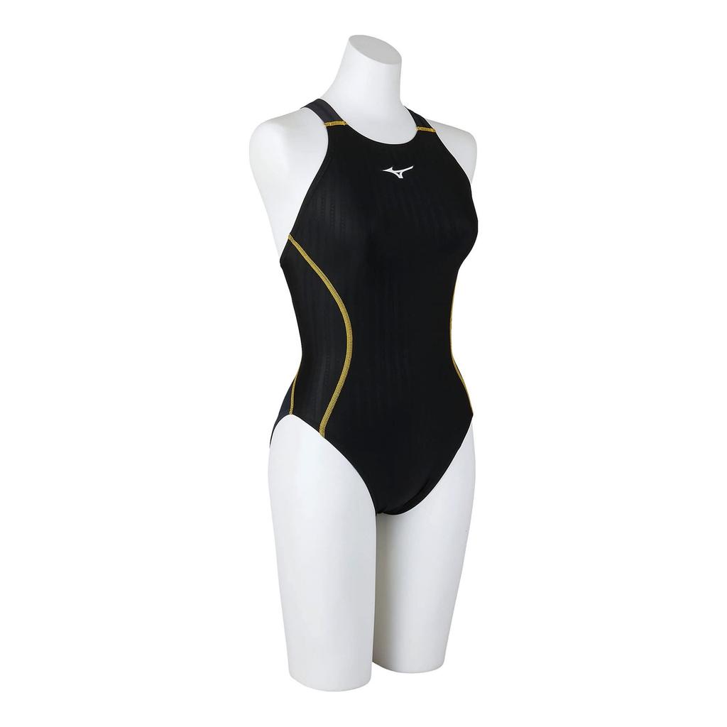 Mizuno Stream Ace Competitive Challenge Medium Size L FINA Swimming Approved Women's Swimsuit, Swimmer, Cut, N2MA2720, (Black/Charcoal Gray),