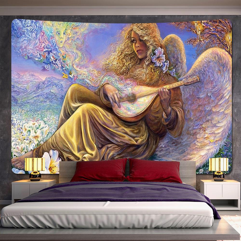 Escena Psicodélica Decoración del Hogar Impresión Tapiz de Gran Tamaño Hippie Bohemio Decoración Fondo de Pared Manta para Sofá