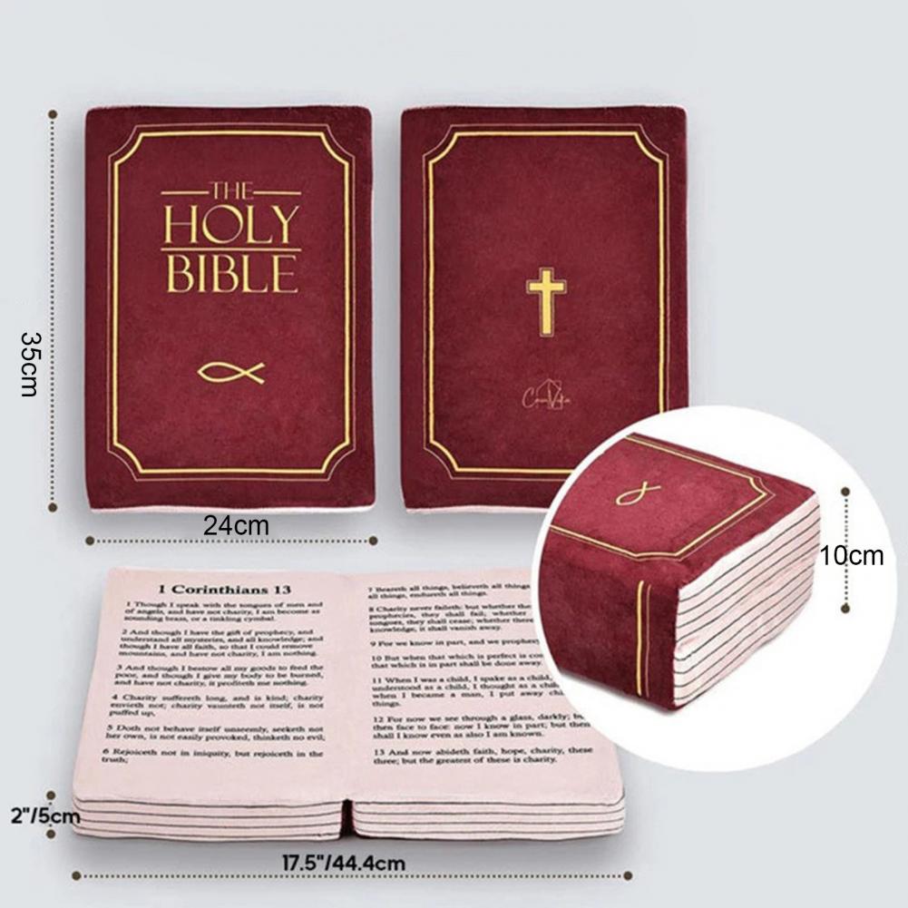 Bible Verse Pillow Faith Plush Pillow Christian Home Accent Realistic Bible Pillow Book Plush Throw Cushion Wear Resistant Sofa