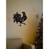 Metal Rooster Wall Art, Black Iron Indoor Outdoor Sculpture, Farmhouse Home Decor Gift for Chicken Lovers, Waterproof Rustproof Hanging Ornament