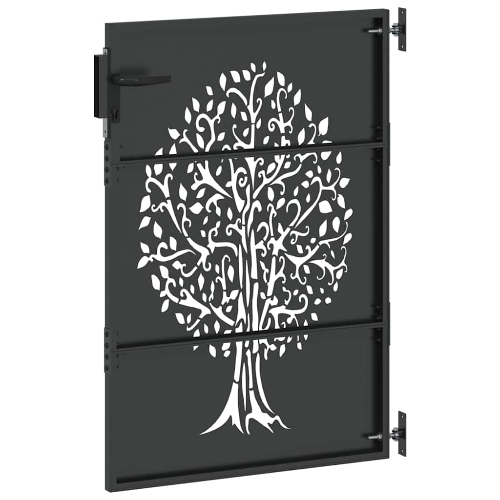 Garden Gate Black 85 X 125 Cm Powder Coated Steel