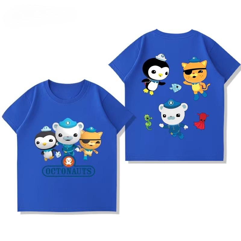 Potdemiel Octonauts Children's Pure Cotton T-Shirt, New Summer Style, Comfortable and Breathable Children's T-Shirt