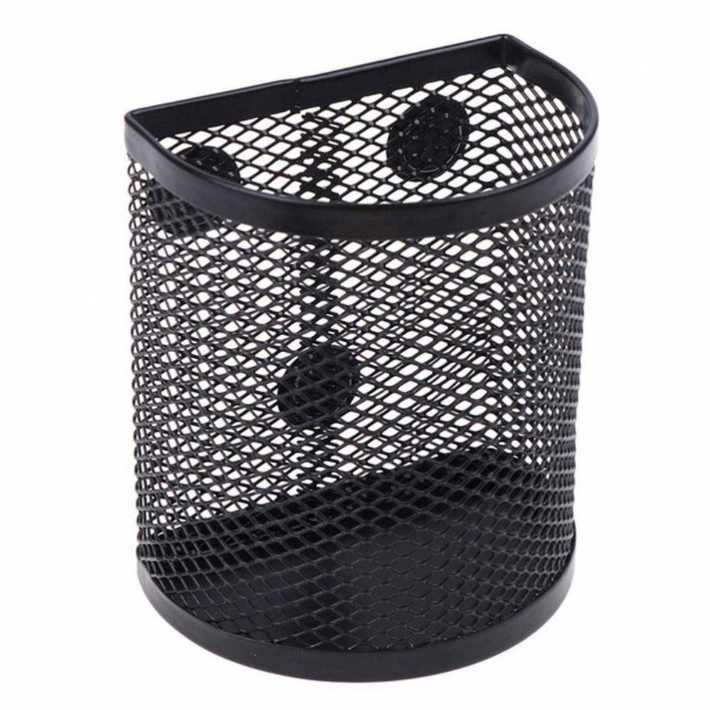 Magnetic Pencil Holder Half Circle Pen Holders Fridge Magnet Black