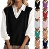 Chaleco de Punto de Moda con Cuello en V para Niñas - Estilo Casual Versátil en Múltiples Colores