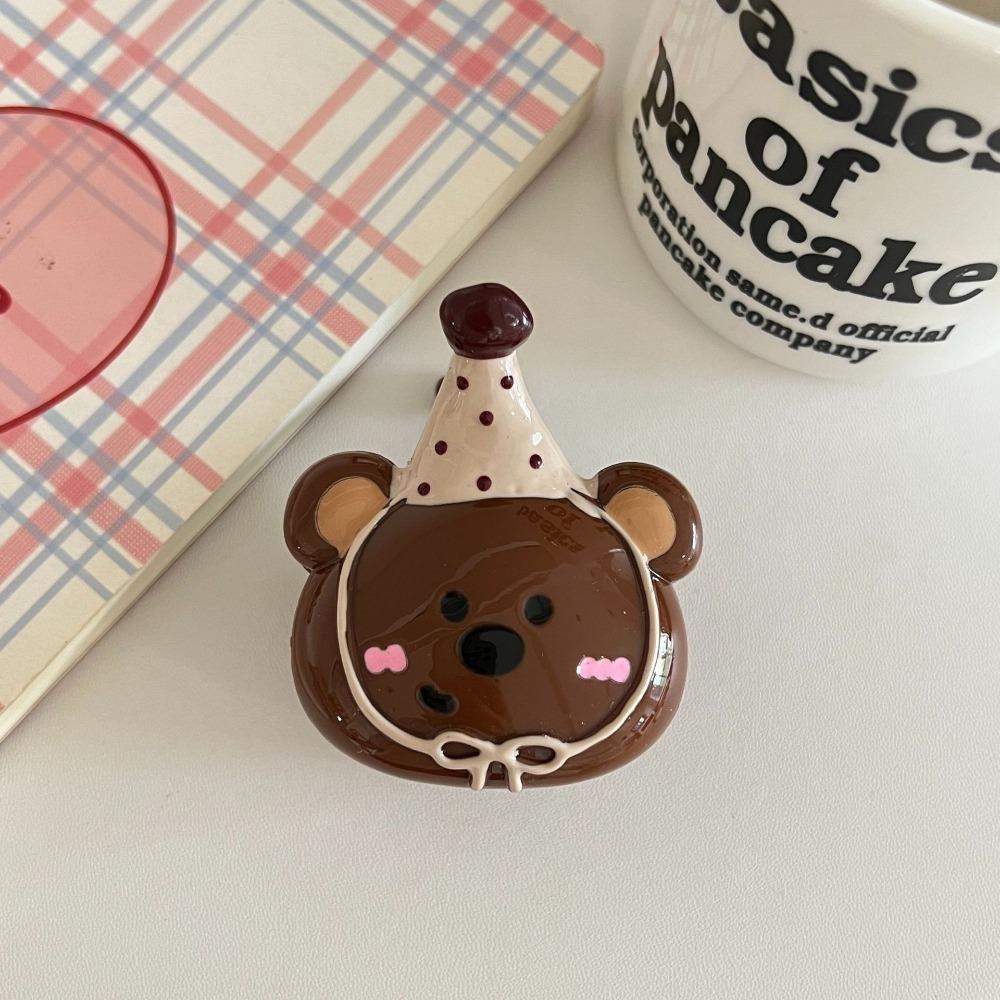 Geometry Cartoon Hair Claw Acrylic Plastic Grab Clip Personalized Bear Hair Clip  Travel