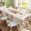 Vintage Floral Washable Tablecloth Soft Brushed Decorative Table Cover for Kitchen Dining Home Party Wedding Furniture Protection Home Decor