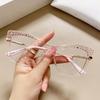 Women Cat Eye Anti Blue Light Glasses Crystal Cut Fashion Optical Frames for Computer Eyewear