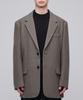 Musinsa Standard Wool Blend Melton Daddy Shoulder Oversized Blazer [Dusty Beige]