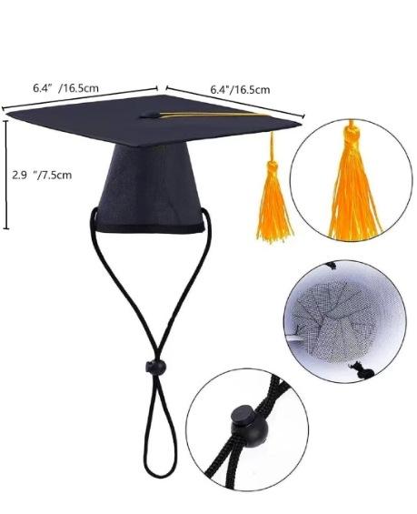 

Pet Graduation Puppy Fringe Doctor Hat Student Graduation Bachelor Hat Yellow Fringe