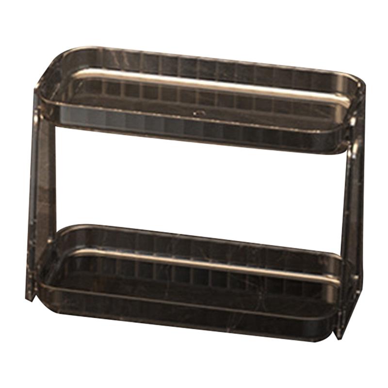 AEE2-Desktop Storage Rack, Household Bedroom, Cosmetics Storage, Bathroom, Kitchen, Transparent Double Layer Storage Rack