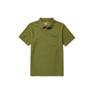 Logo-Druck Einfarbig Kurzarm-Poloshirt Herren Tops Avocadogrün A6QQ1-V46