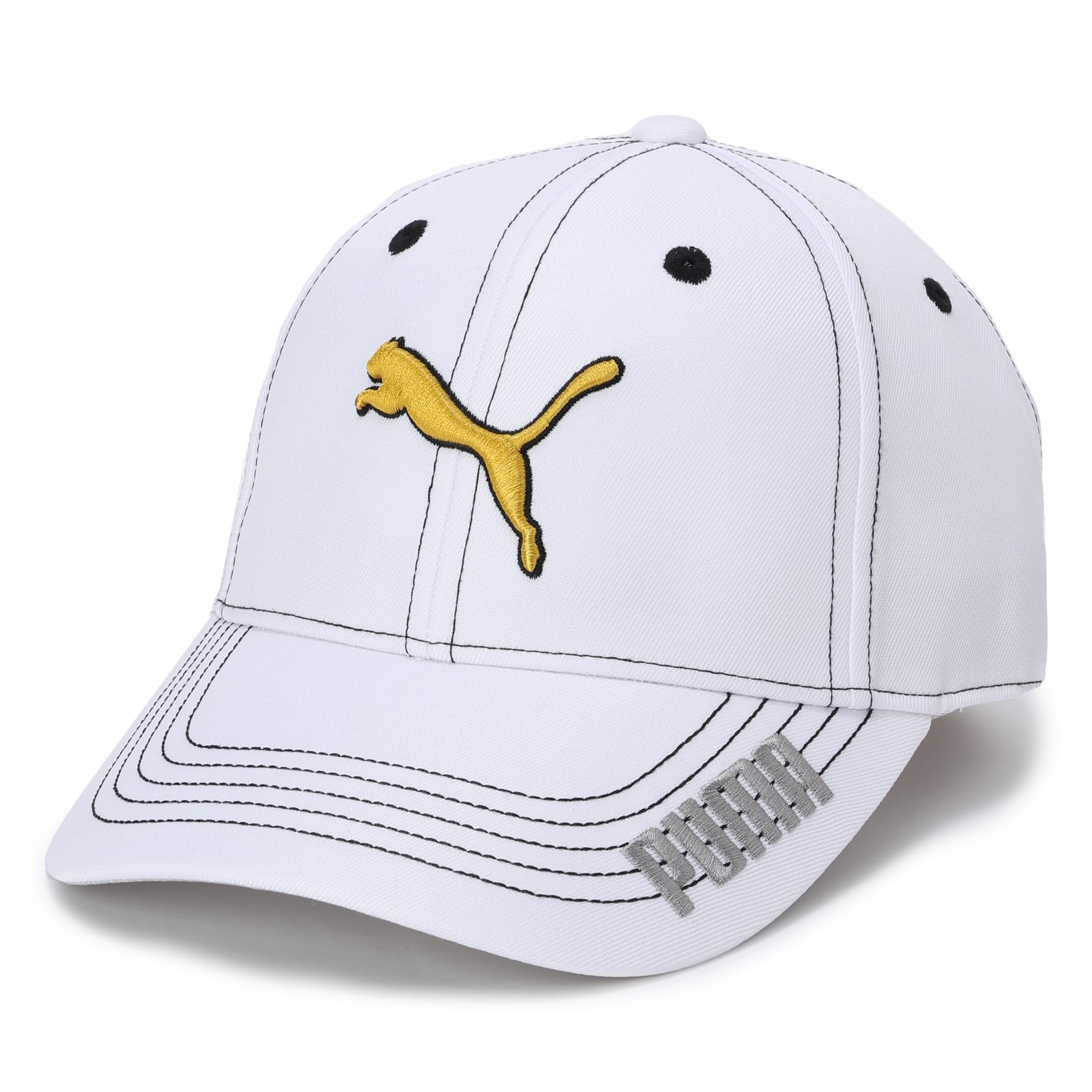 

Golf Cap Golf Rim Color Logo Cap Bright Team Gold [PUMA] Men s White/PUMA