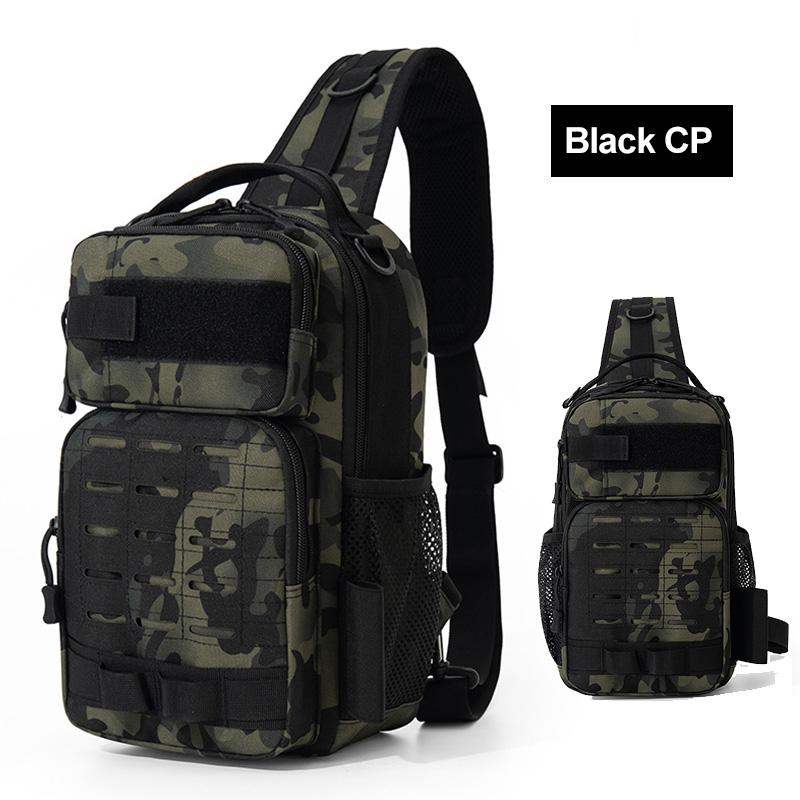 Tactical Climbing Chest Bag Backpack Accessories Lure Outdoor Fishing Camping Hiking Bag with Rod Holder Men Molle Fanny Pack