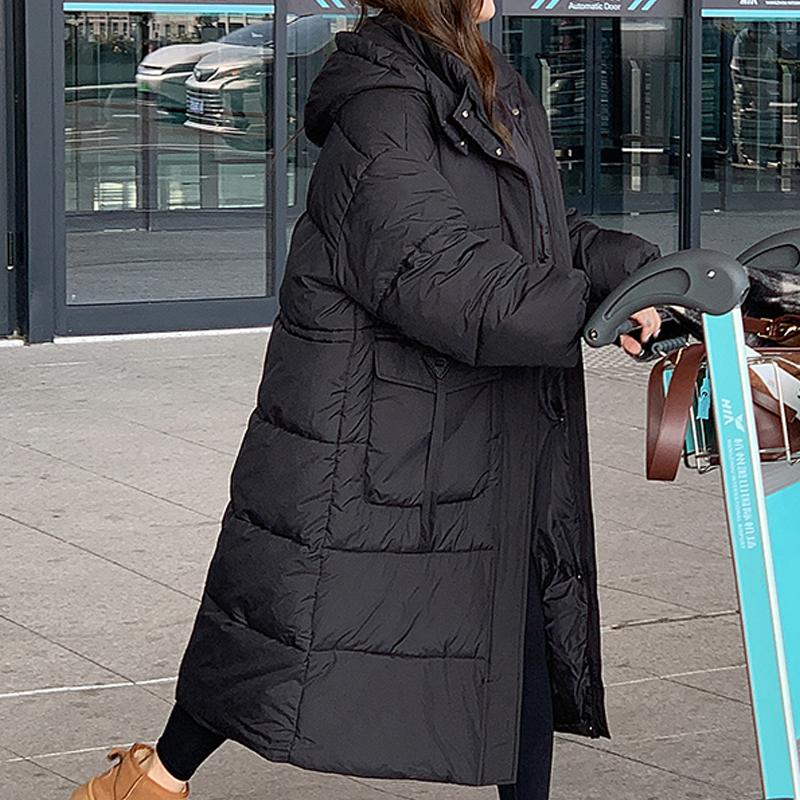 Fashion Winter Long Parkas for Women Plus Size Overcoats Hooded Elegant Loose Thick Warm New In Coats Lady Jackets