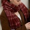 TATIANA Snug Checked Wool Blended Muffler MF8108 Red