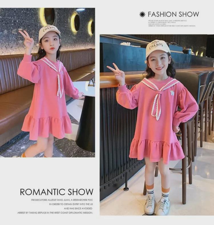 Rochie elegantă cu mânecă lungă pentru fete, model 2024, pentru primăvară și toamnă