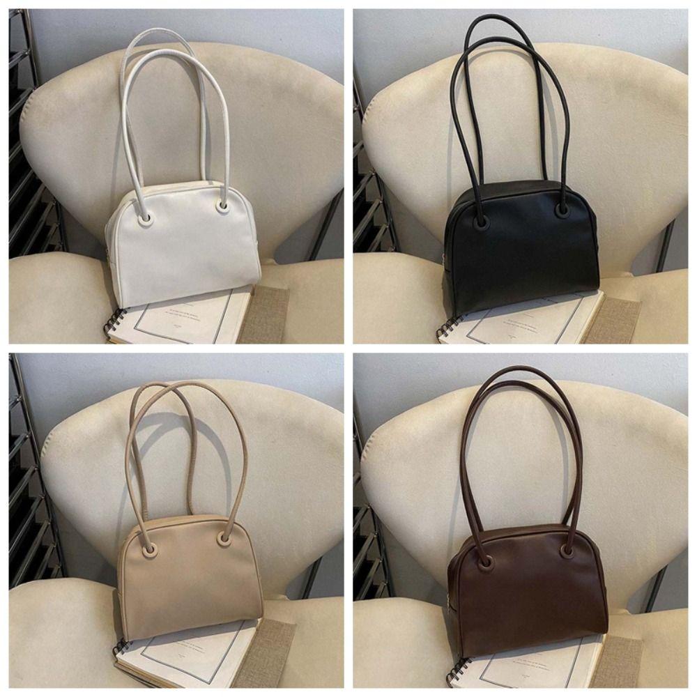 Elegant Soft PU Tote Bag Anti-splash Water Solid Color Shoulder Bag Square Underarm Bag  Women