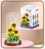 Plant Exhibition Booth Mini Block Flower Building Brick Rose Lily Lotus Hyacinth Sunflower Carnation Bonsai Toys For Gilr Gift