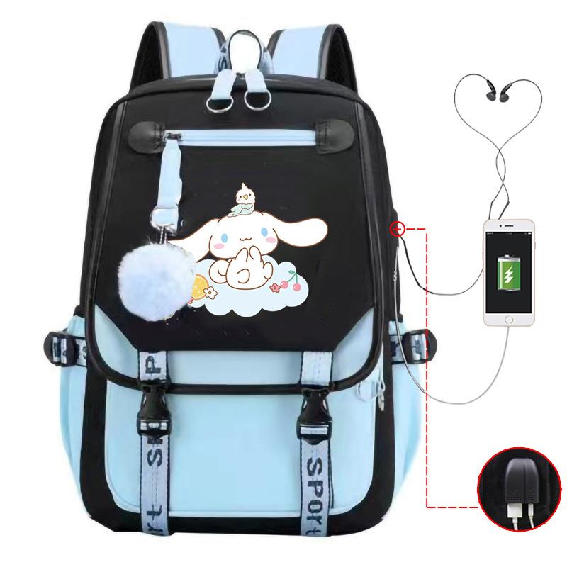 Pies z Dużymi Uszami Plecak Szkolny Męski i Damski Plecak dla Ucznia Szkoły Średniej Gimnazjum Styl College'owy Pasek do Plecaka Plecak Wielofunkcyjny USB