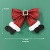 Red Socks Bow Sequin Side Clip Festive Women Barrette New New Year Hair Accessories  Hair Ornament