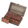 Wooden Rubber Stamp DIY Alphabet Number Symbols Stamp Set with Storage Box for Children