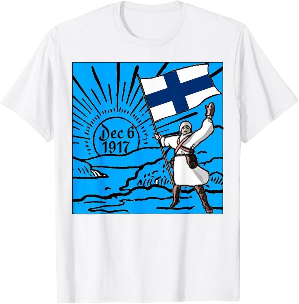 

Happy Finland Independence Day Dec 6th Flag Sunrise Graphic T-Shirt S