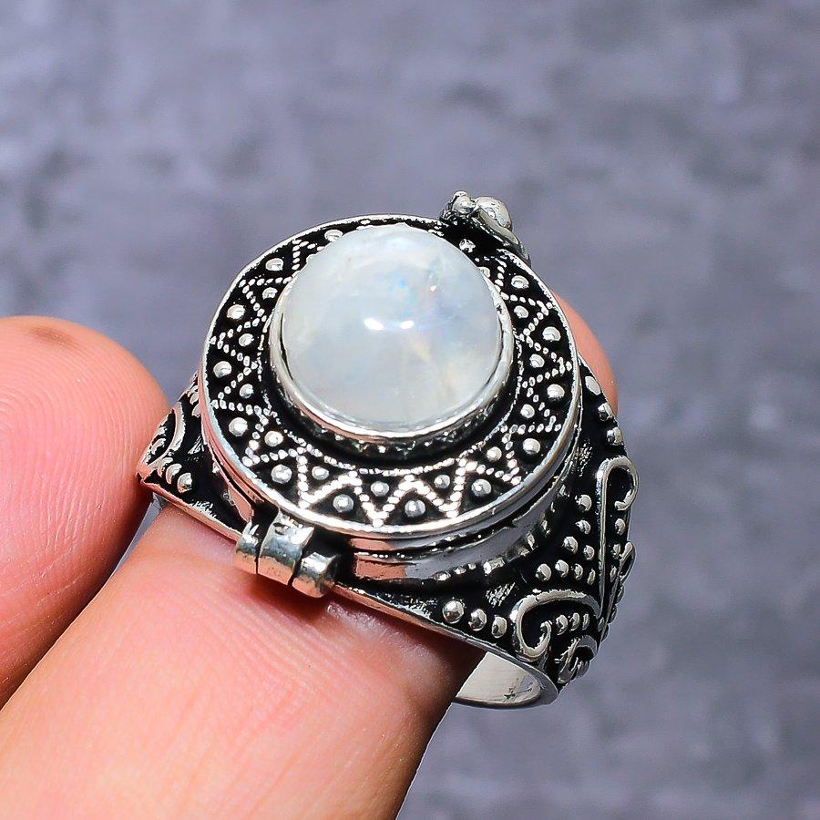 Natural Moonstone Gemstone 925 Sterling Silver Jewelry Ring Size 11 B6m59