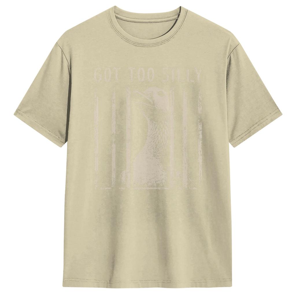 Oversized Tshirt Summer Funny Got Too Silly Goose Meme Hip Hop Tshirts Pure Cotton Tshirt For Unisex Y2k Fun Pattern Top Tees
