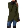 Women's Casual Fashion Solid Color Single Breasted Lapel Stitching Hem Slit Long Sleeved Jacket Coat
