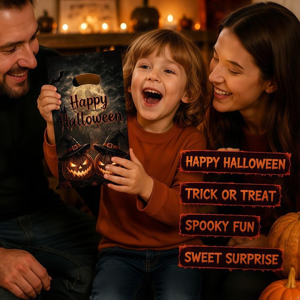 Halloween Pumpkin Candy Bags With Glitter Film For Childrens Trick Or Treat Parties