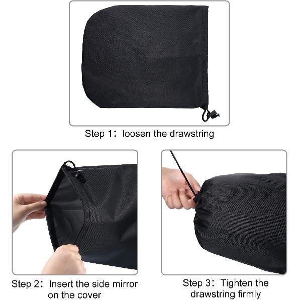 Frienda Side View Mirror Cover Auto Rearview Protection Cover Snow Ice Mirror Exterior Rear Accessories Universal Size for Cars, Black(2 Pieces)