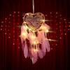 Fancy Dream Catcher With Led Light String Hollow Hoop Heart Shape Pendant Home