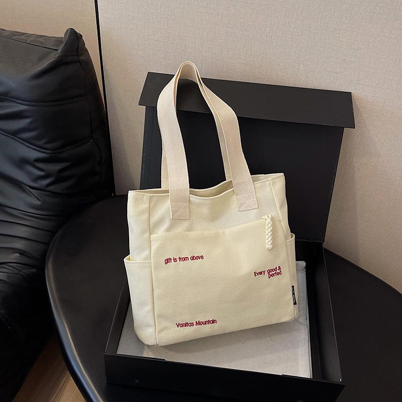 Borsa a Tote alla Moda di Grande Capacità per il Pendolarismo Borsa Casual in Tela Borsa a Spalla Singola