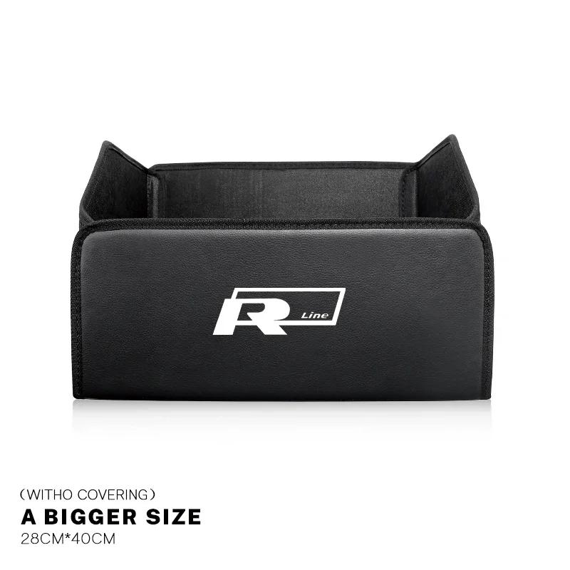 Car Trunk Storage Box Leather Sundries Organizer Travel Bag For VW R Line GTI Polo Golf Passat CC Tiguan Arteon Touareg Scirocco