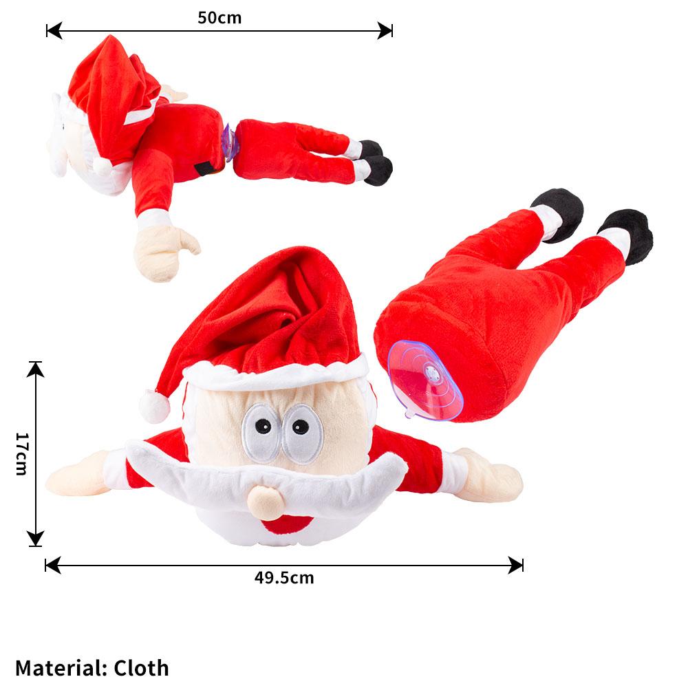 STOCKING 3D Crashing Santa Animated Christmas Window Decoration Xmas Year Home Party Decor Cloth Vivid Santa/ Reindeer Gift