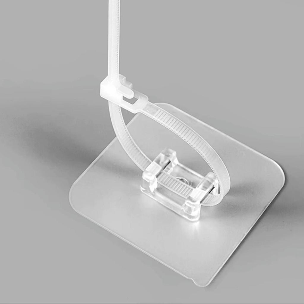 Multi-layer Adhesive Wall-Mount Storage Rack with Transparent Hooks for Bathroom