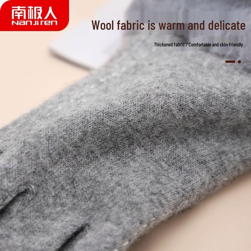 Nanjiren Women's Winter Wool Touchscreen Gloves