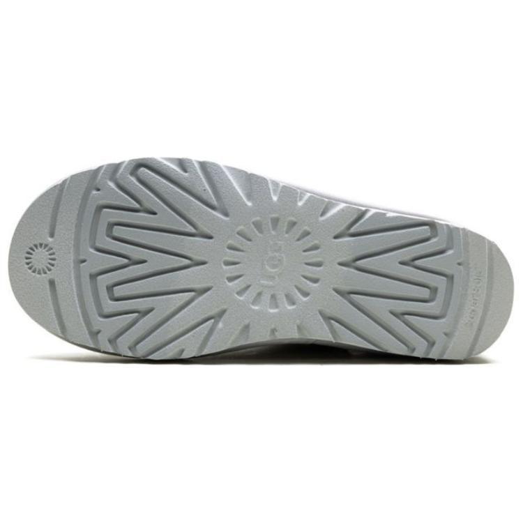 UGG CLASSIC MINI Iridescent Calfskin Short Snow Boots Women's Glacier Gray 1153532-GCGR