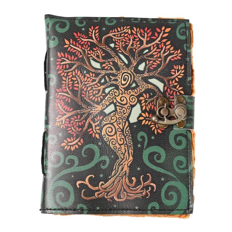 Handmade Leather Tree of Life Journal: Deckle Edge Paper