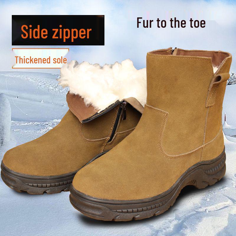 Grube ocieplane buty śniegowe Martin z północnego wschodu z wysokim zamkiem błyskawicznym, antypoślizgowe, rozmiar 40