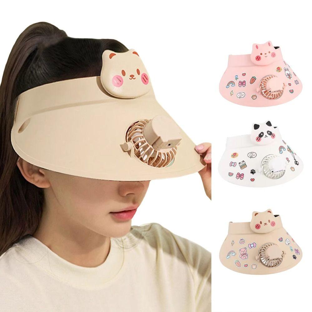Cappello Ventilato Solare con Protezione Solare Visiera Portatile Cappello da Pesca Clima Caldo