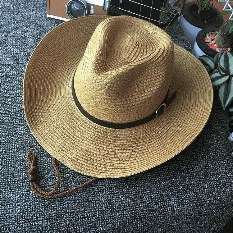 Cappello da cowboy da uomo Cappello di paglia spagnolo da donna Cappello parasole estivo da viaggio a tesa larga Cappello da spiaggia intrecciato pieghevole