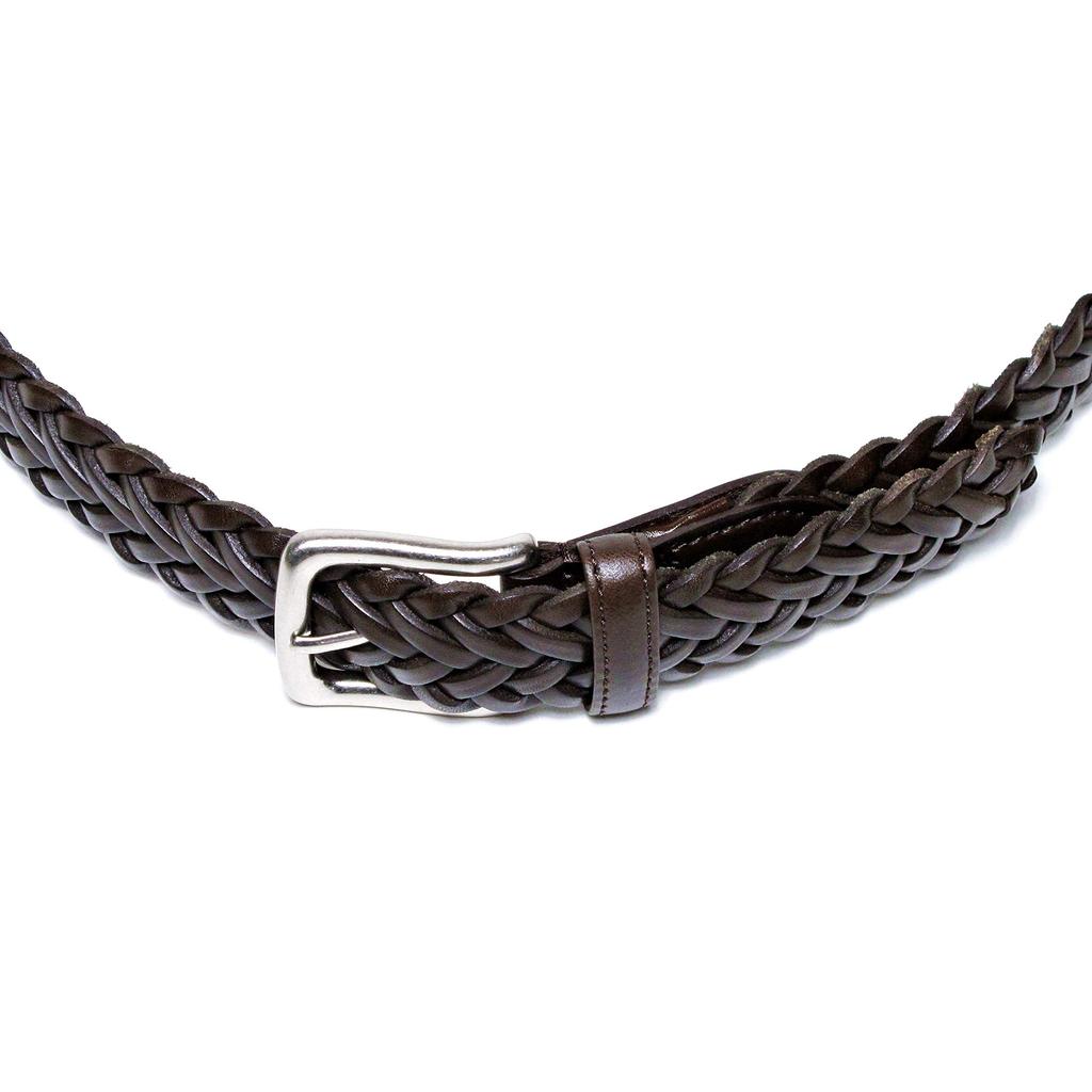 [KIETH] Mesh Leather Belt for Men, Dark Brown, 110cm Fixed Length, Made In Japan, KE21266-39