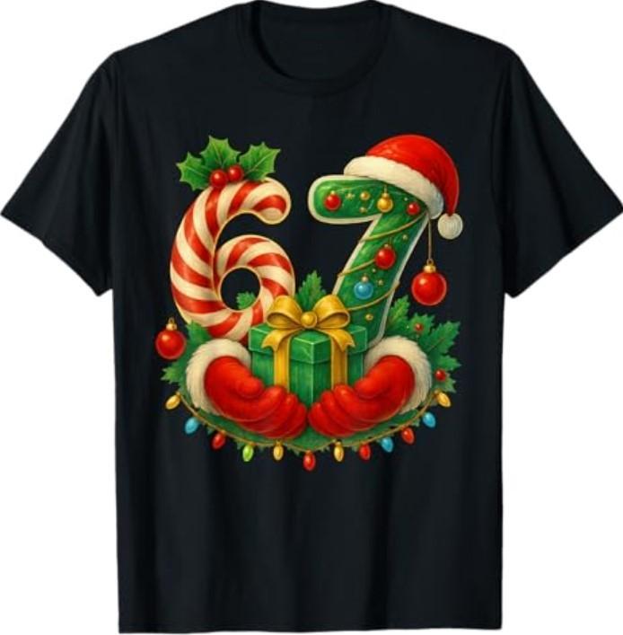 Funny 6 7 Meme 67 Gen Alpha 6 7 Hands Family Christmas T-Shirt Unisex T-Shirt XXXXL